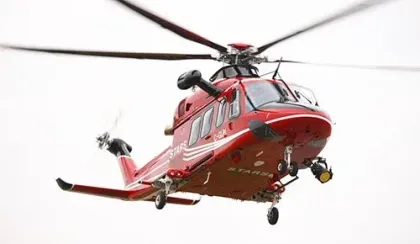 A STARS AW139 helicopter hovers for a photo in this 2013 image