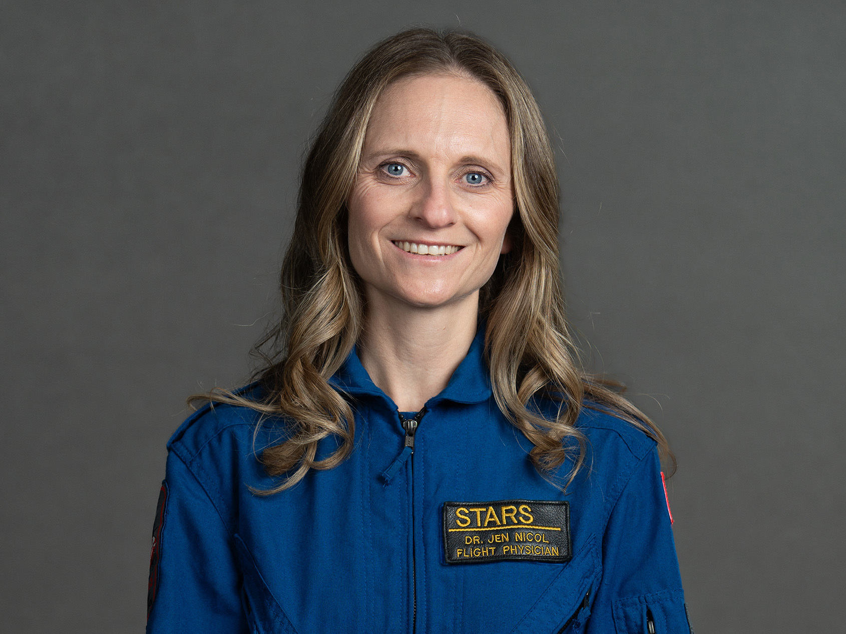 STARS transport physician Dr. Jen Nicol poses in her STARS flight suit for this file photo.